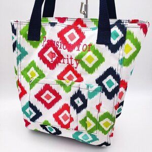 Thirty-One Tall Organizing Tote Office Organizing Bag Candy Corners Aztec Print